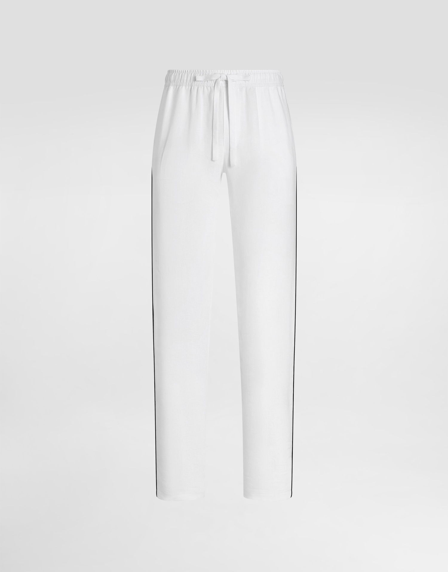 Панталони Dolce & Gabbana Dolce & Gabbana Linen Drawstring Trousers with Side Stripes Бяло | GVCRAZGJ765W0800, 0