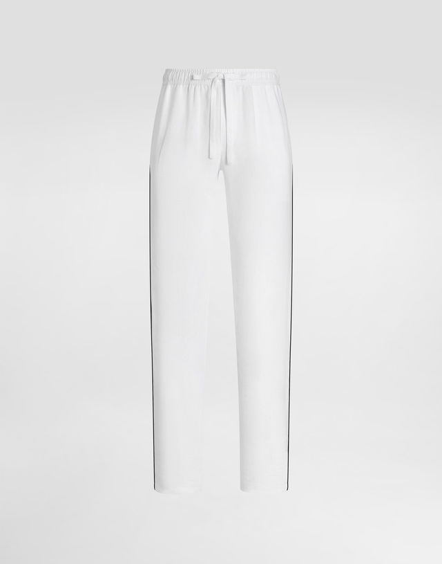 Dolce & Gabbana Linen Drawstring Trousers with Side Stripes