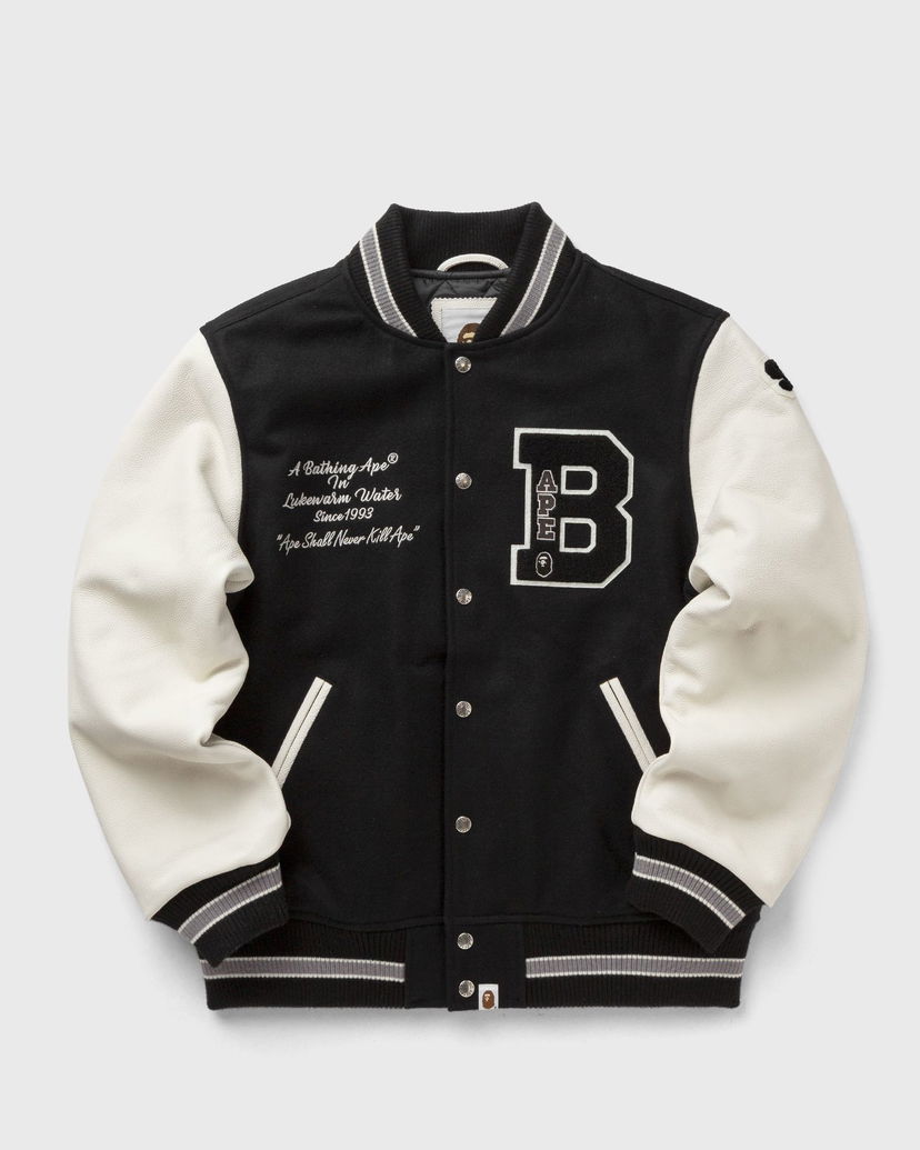 Яке бомбър BAPE Embroidery Varsity Jacket Черно | 001HJK801001MBLK