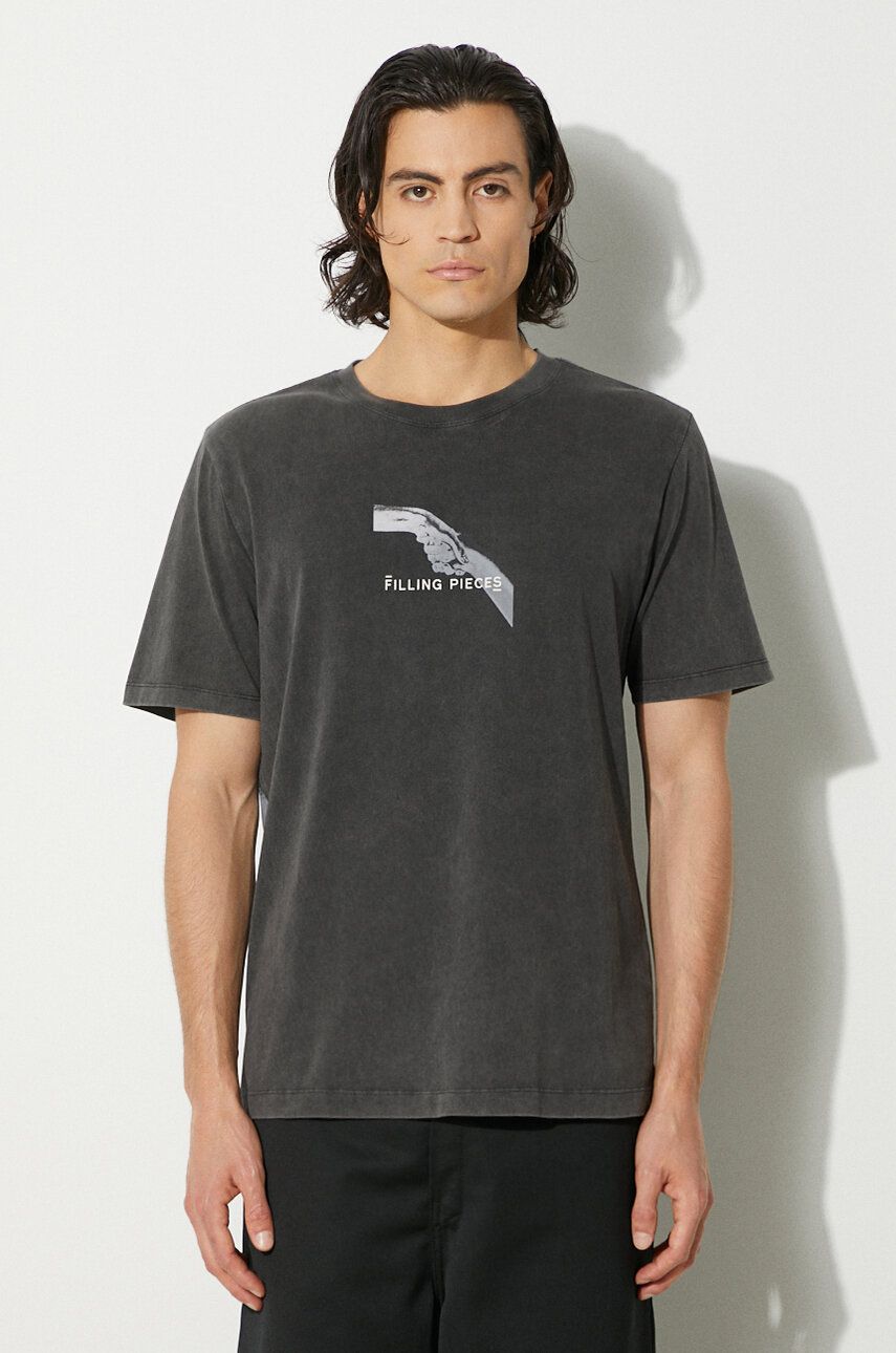 Тениска Filling Pieces Handshake Vintage T-Shirt With Print Сиво | 74413631284, 0