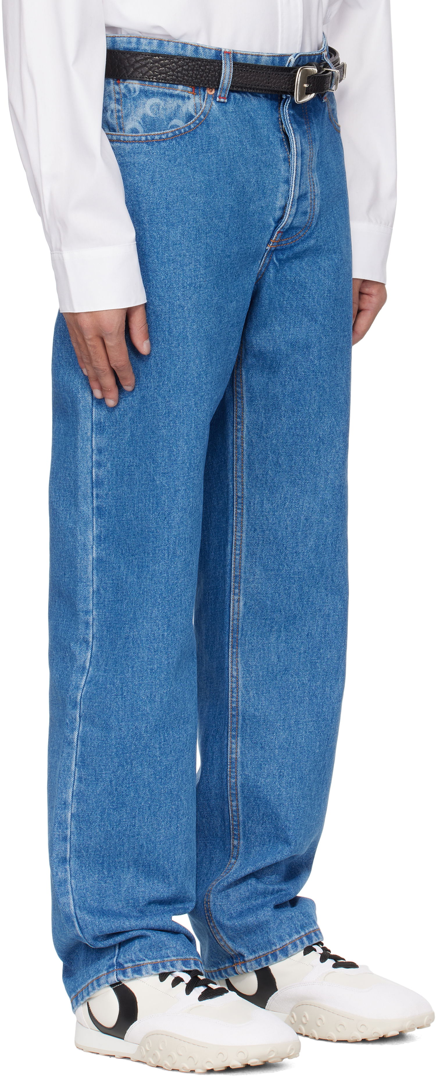 Дънки Marine Serre Marine Serre Moon Laser Loose Denim Jeans Синьо | MPA066A CDEN0002, 1