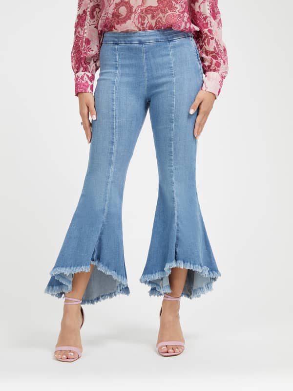 Панталони и дънки GUESS Flare Denim Pant Тюркоазено | W92A27D3920