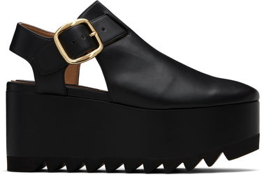 Кецове и обувки Stella McCartney Stella McCartney Elyse Closed-Toe T-Bar Platform Sandals Черно | 810555APADE0, 0