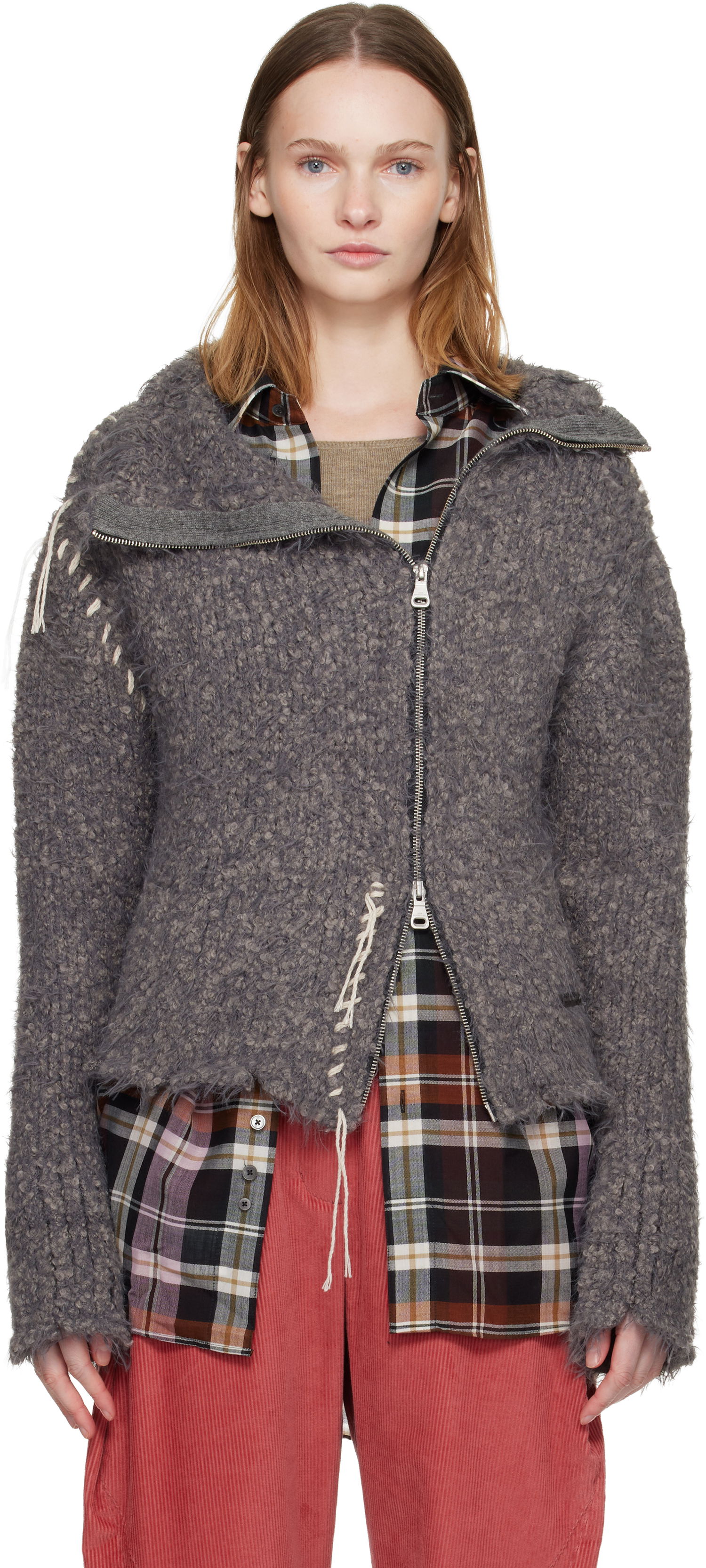 Яке Andersson Bell Harlow Damaged Knit Jacket Сиво | atb1388w, 0