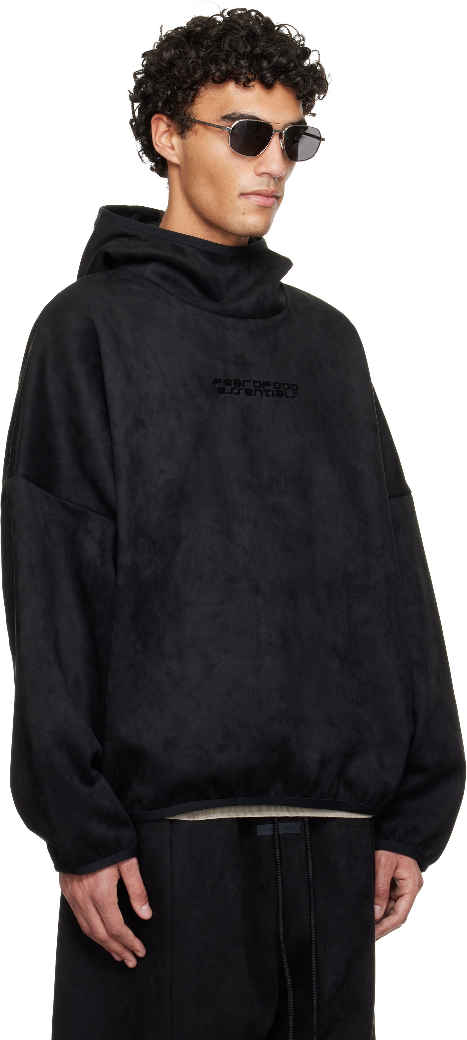 Суитчър Fear of God Fear of God ESSENTIALS Holiday Faux-Suede Fleece Modern Hoodie Черно | 192HO256941F, 1