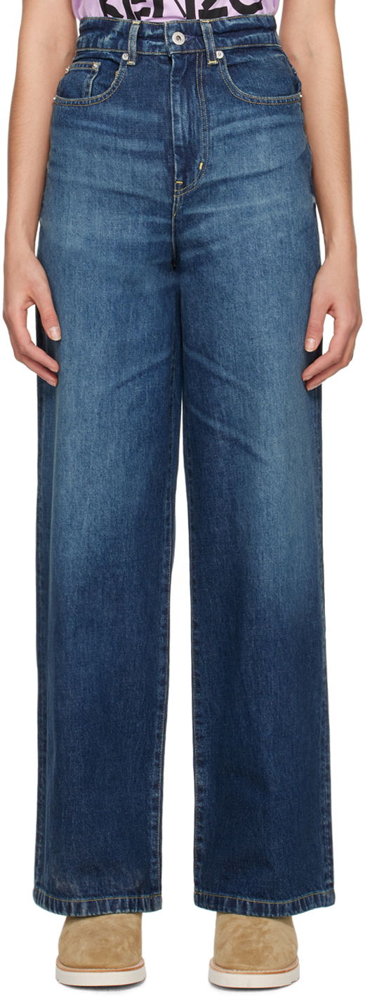 Дънки KENZO Paris Faded Тъмно синьо | FD52DP2126B2, 0
