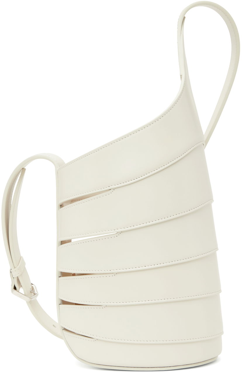 Чанта през рамо Alaïa Small Leather Cutout Shoulder Bag Бяло | AA1S06015CA223