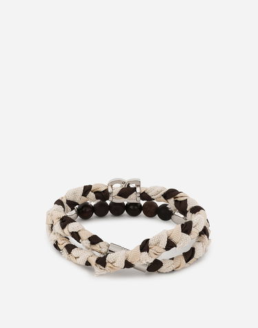 Гривна Dolce & Gabbana Braided Fabric Bracelet With Wooden Beads Многоцветен | WBQ5P0W111187579, 2