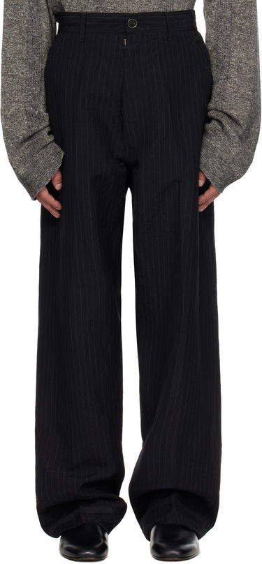 Панталони Maison Margiela Maison Margiela Pinstripe Linen & Wool Wide-Leg Trousers Черно | S50KA0678 M35447, 0