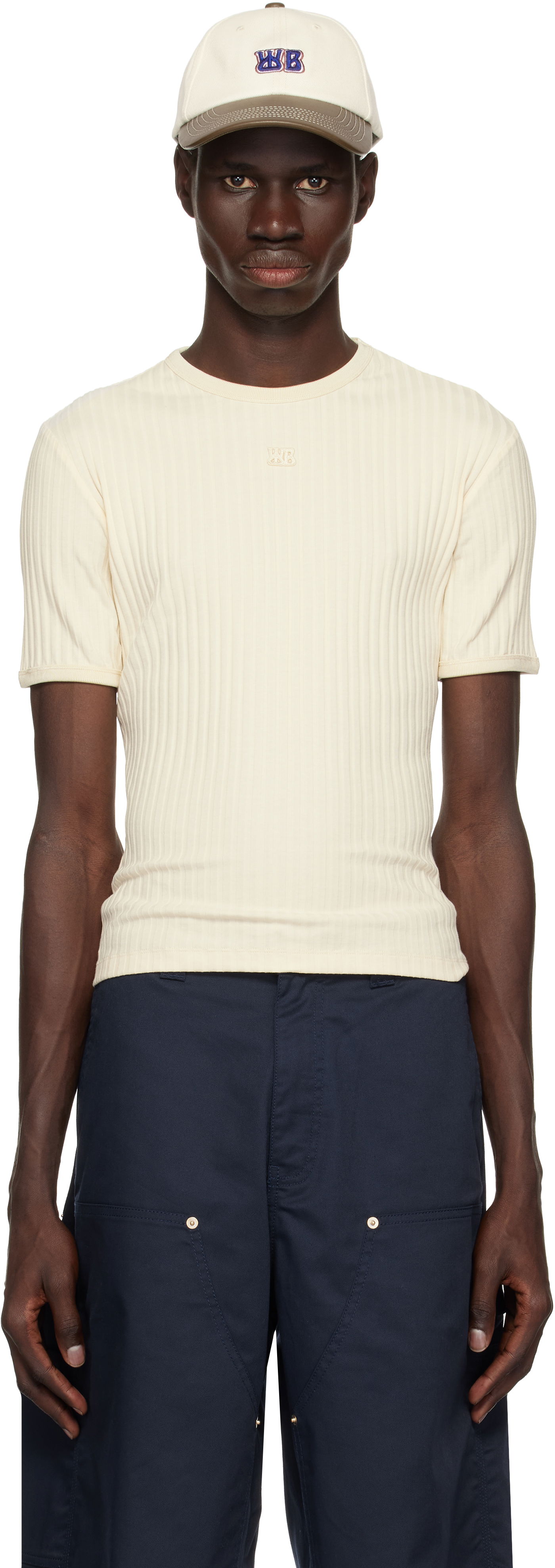 Тениска Wales Bonner Wales Bonner Movement T-Shirt Бежово | WS25JE39-JE23-099 RIB JERSEY, 0
