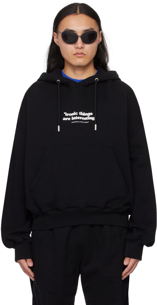 Black Ironic Quote Hoodie