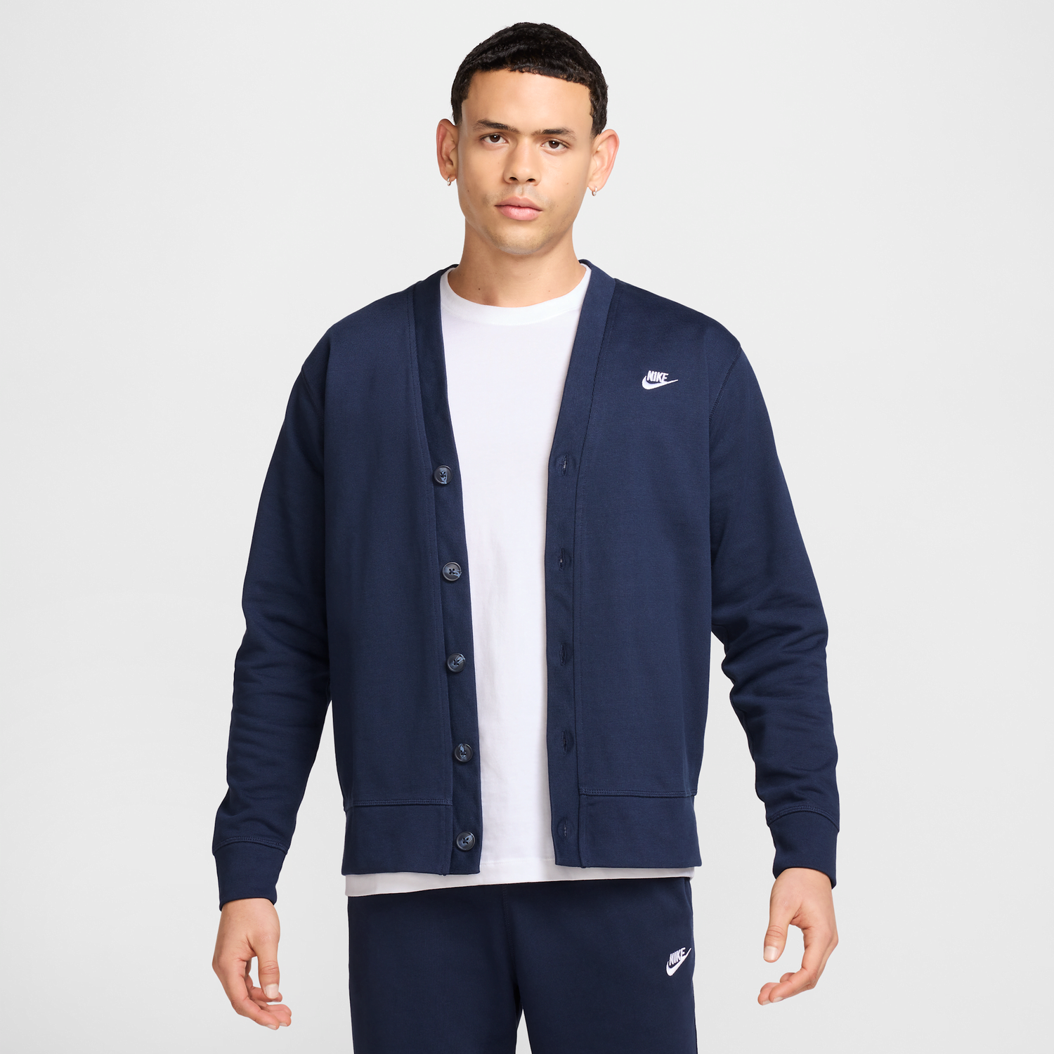 Пуловер Nike Club Cardigan Тъмно синьо | FN3898-451, 0