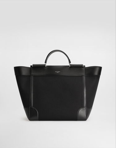 Голяма пазарска чанта Dolce & Gabbana Dolce & Gabbana Calfskin and Panama Tote Bag Черно | BM2448A9C218B956, 0