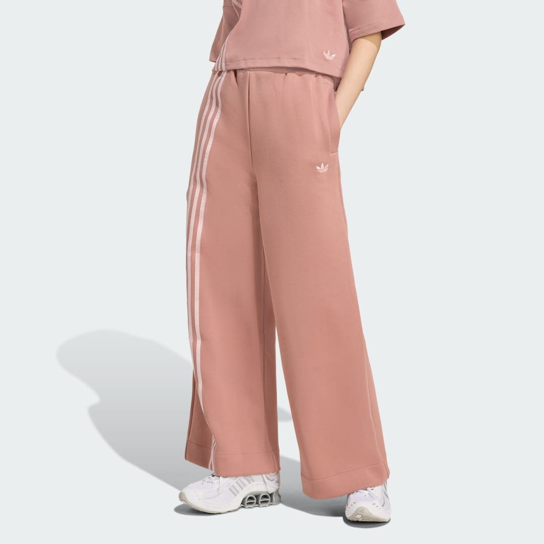 Панталони adidas Performance Off Placed 3-Stripes Wide Leg Pants Розово | JW3621, 0