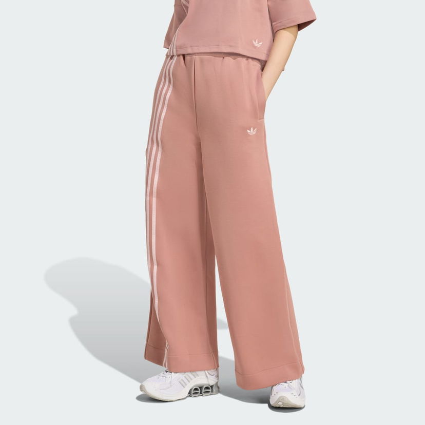Панталони adidas Performance Off Placed 3-Stripes Wide Leg Pants Розово | JW3621