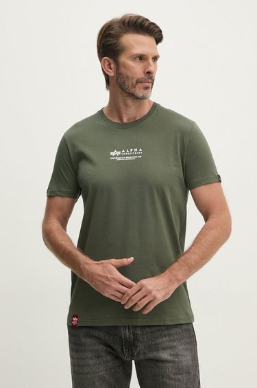 Тениска Alpha Industries T-Shirt With Print Зелено | 108501.142, 0