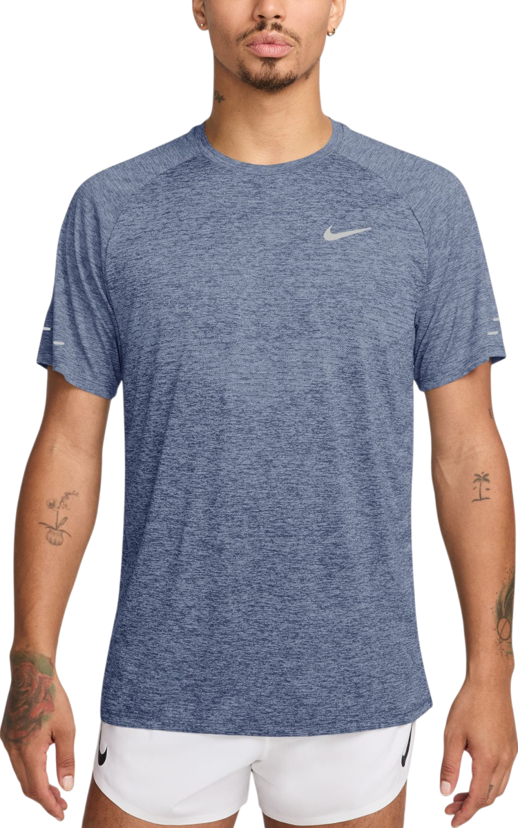 Тениска Nike Stride Short-Sleeve Heathered Running T-Shirt with Reflective Details Синьо | hv5203-499, 0