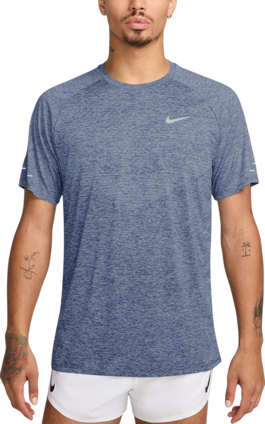 Тениска Nike Stride Short-Sleeve Heathered Running T-Shirt with Reflective Details Синьо | hv5203-499, 0