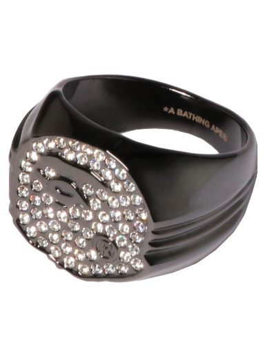 Пръстен BAPE Rhinestone Ape Head Ring Черно | 1I30-182-057