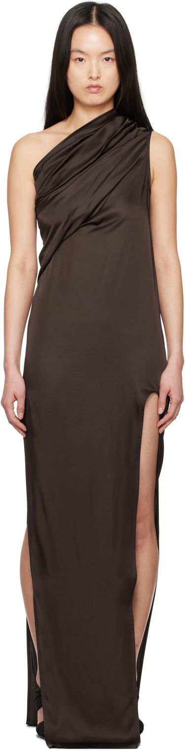 Pокля Rick Owens Rick Owens Hollywood Athena Arrowhead Maxi Dress Кафяво | RP01E7509 SCH, 0