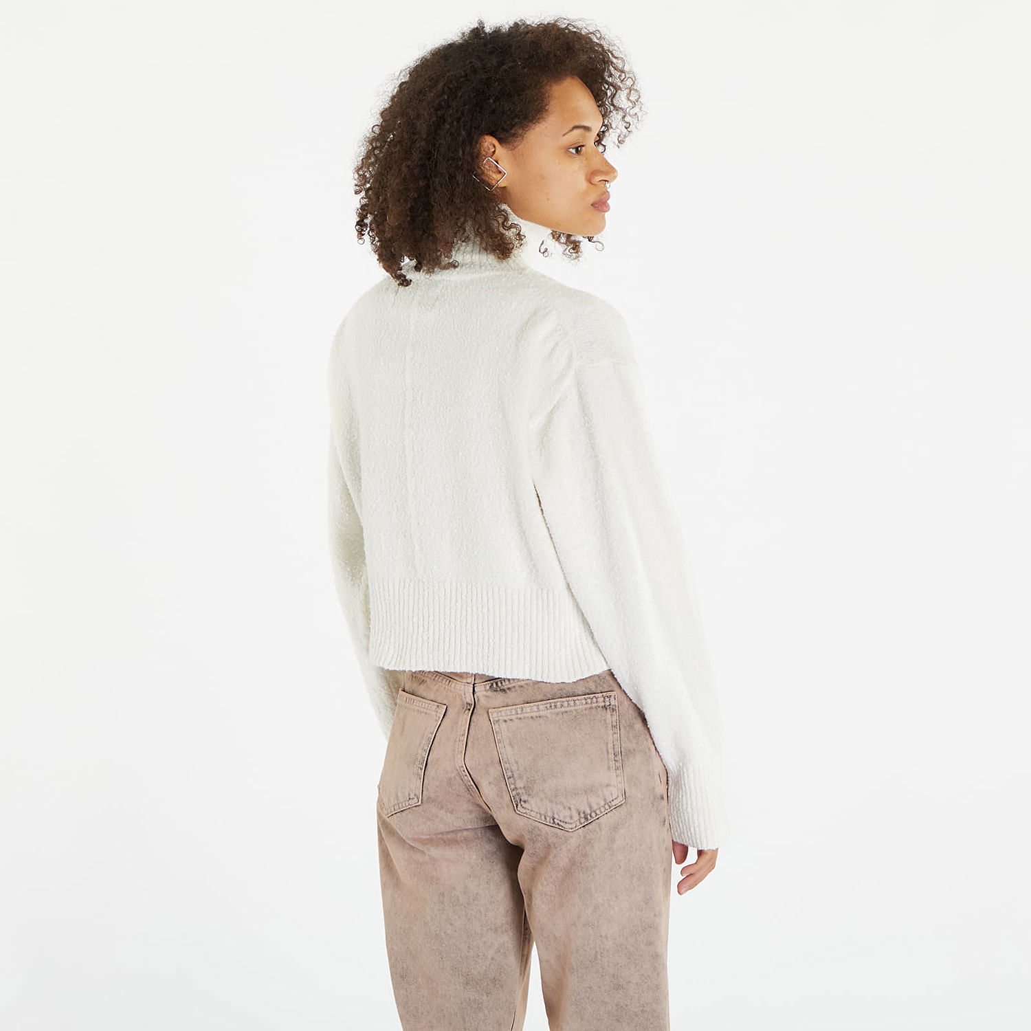 Пуловер CALVIN KLEIN Boucle High Neck Sweater Бяло | J20J221972 YBI, 1