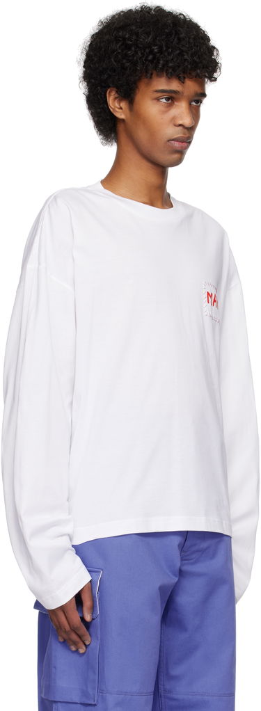 Тениска Marni Marni Logo Patch Long Sleeve T-Shirt Бяло | HUMU0325X1 UTC446, 1
