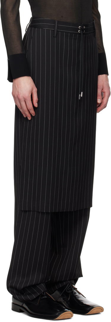 Панталони Jean Paul Gaultier Jean Paul Gaultier 'The Lace-Up Suit' Pinstripe Trousers Черно | 25/33-F-PJ010-C074-0001, 1