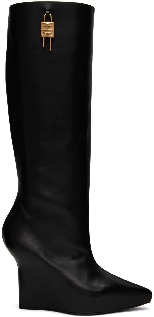 Кецове и обувки Givenchy Givenchy G-Lock Wedge Boots Черно | BE702KE1M1001, 0