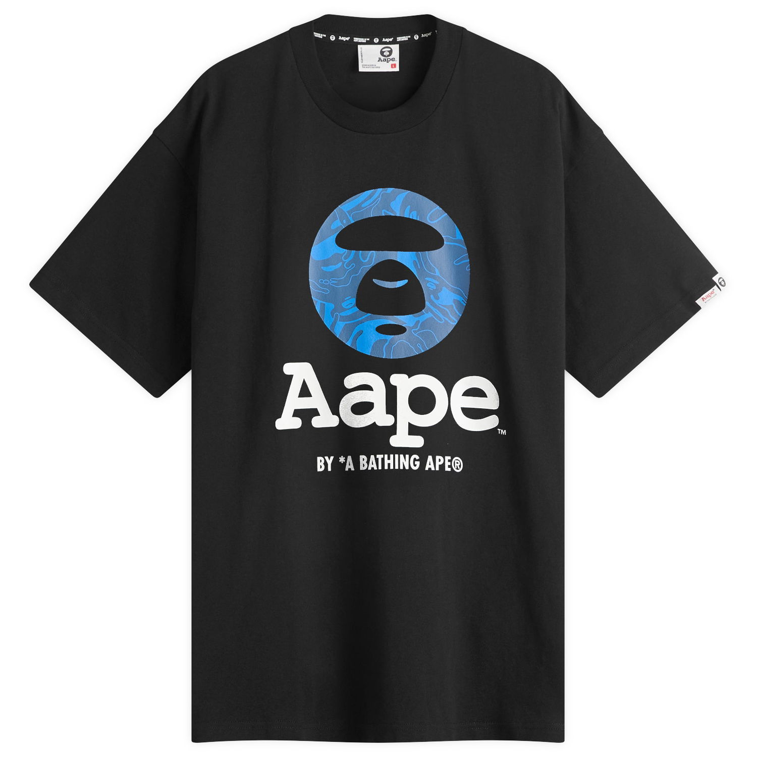 Тениска AAPE by A Bathing Ape AAPE OG Moonface T-Shirt, Size Large Черно | AAPTEM1641XX-BLK, 1