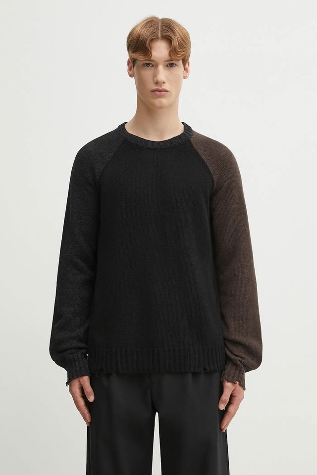 MM6 Maison Margiela Two-Tone Distressed Sweater