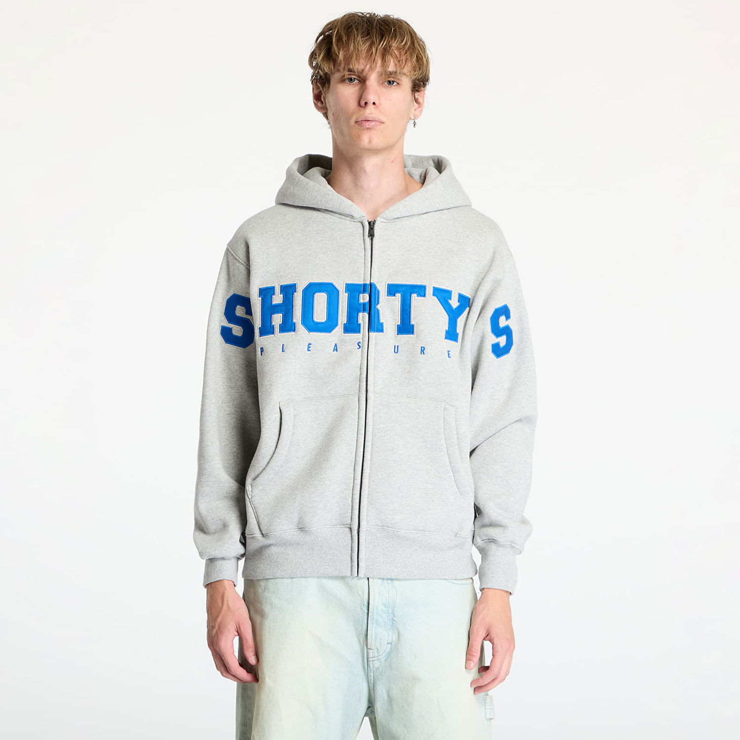 Суитчър Pleasures Wave Zip Hoodie Heather Grey Сиво | P24F017 GREY, 0