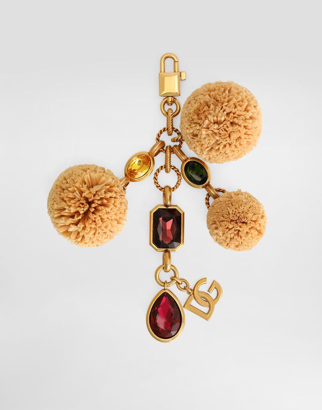 Dolce & Gabbana Raffia & Jeweled Keychain