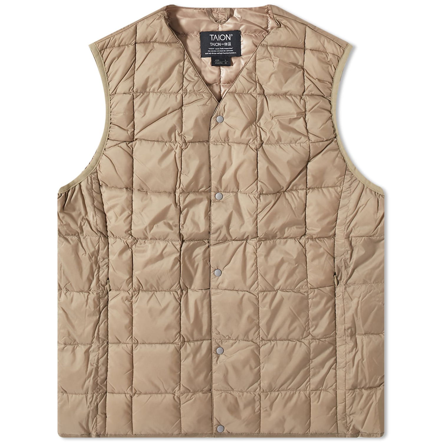 Жилетка TAION V-Neck Down Vest Бежово | TAION-W001-KHK, 0