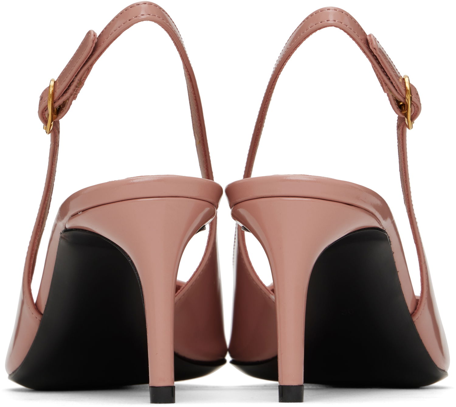 Кецове и обувки Dolce & Gabbana Dolce&Gabbana Polished Calfskin Slingback Heels Розово | CG0894 A1037, 1