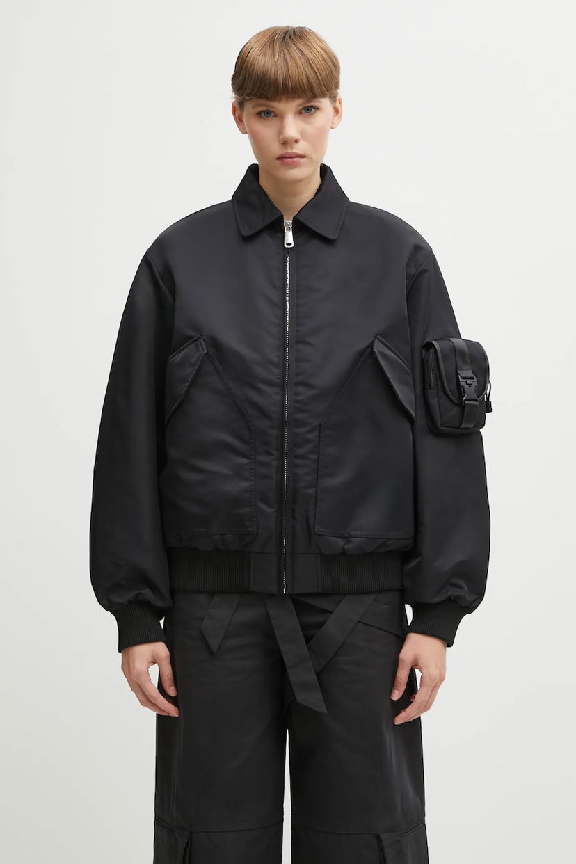 Яке бомбър Coperni Coperni Collared Utility Pocket Bomber Jacket Черно | COPBL32F3003