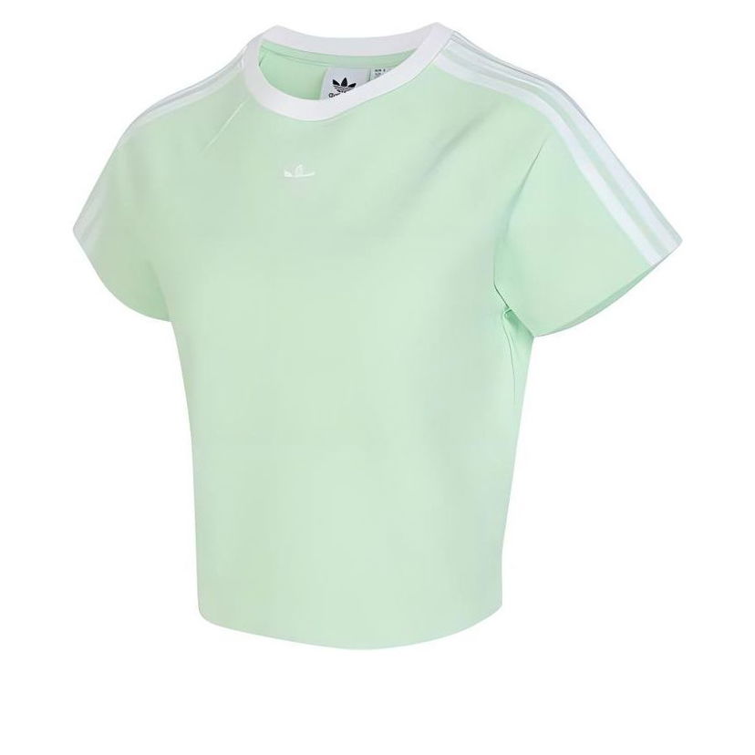 Съкратен топ adidas Originals Adicolor 3-Stripes Cali Crop T-shirt Зелено | JC8705