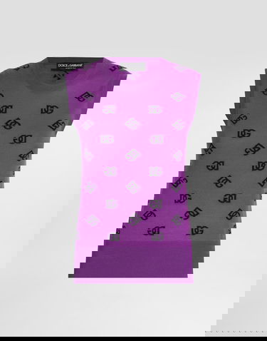 Потник Dolce & Gabbana Wool And Silk DG Logo Knit Tank Top Лилаво | FXT04TJGMB2F1540, 0