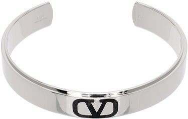 Гривна Valentino Garavani VLogo Signature Cuff Bracelet "Silver & Black" Металик | 4Y2J0R31GMU, 0