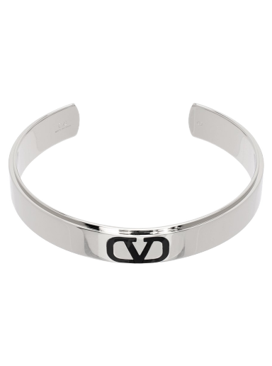 Гривна Valentino Garavani VLogo Signature Cuff Bracelet "Silver & Black" Металик | 4Y2J0R31GMU