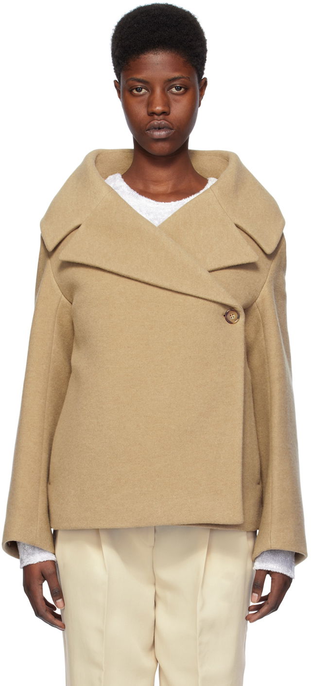 Яке TOTEME TOTEME Wrap Jacket Бежово | 241-WRO981-FB0055