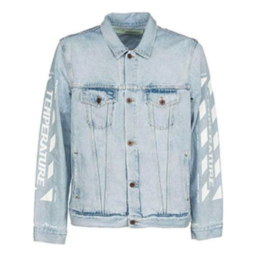 Яке Off-White Off-White Classic Print Denim Jacket Синьо | OMYE001G20DEN0017101, 0