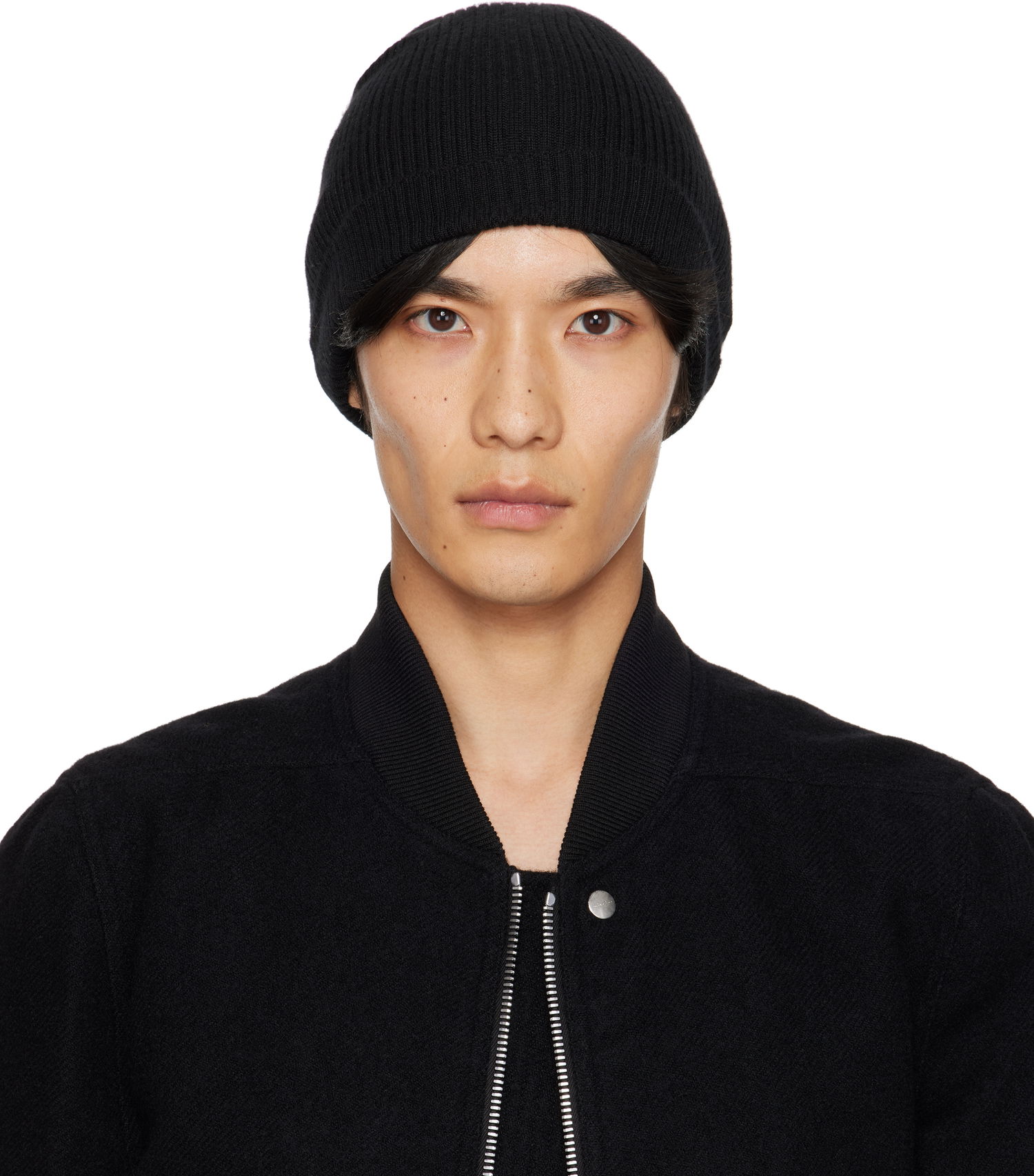 Шапка Rick Owens Concordians Ribbed Beanie Черно | RU02E1495 RIBWS, 0