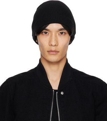 Шапка Rick Owens Concordians Ribbed Beanie Черно | RU02E1495 RIBWS, 0