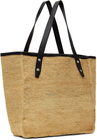 Голяма пазарска чанта rag & bone rag & bone Daily Leather-Trimmed Straw Tote Бежово | WHH24S1004TN04, 2