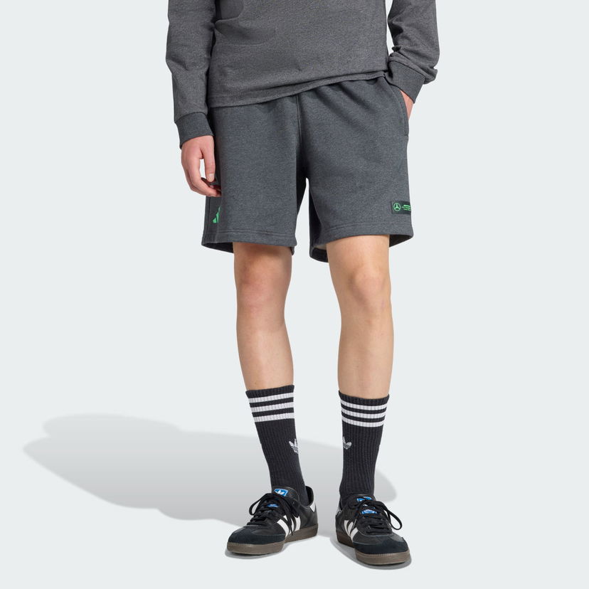 Къси панталони adidas Performance MERCEDES - AMG PETRONAS FORMULA ONE TEAM PREMIUM SWEAT SHORT Сиво | JZ2213