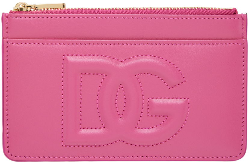 Портфейл Dolce & Gabbana Pink Embossed Card Holder Розово | BI1261AG081