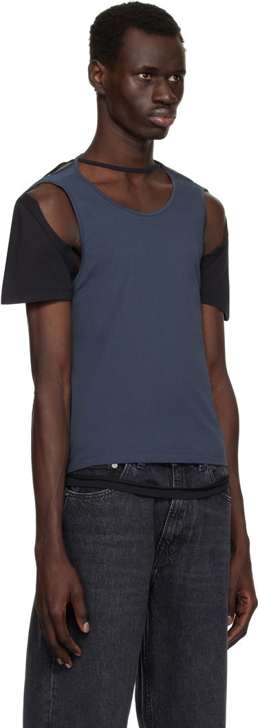 Потник Eckhaus Latta Eckhaus Latta Navy Hugging T-Shirt Синьо | 1203-EL-PS25-B - BLACKBERRY, 1