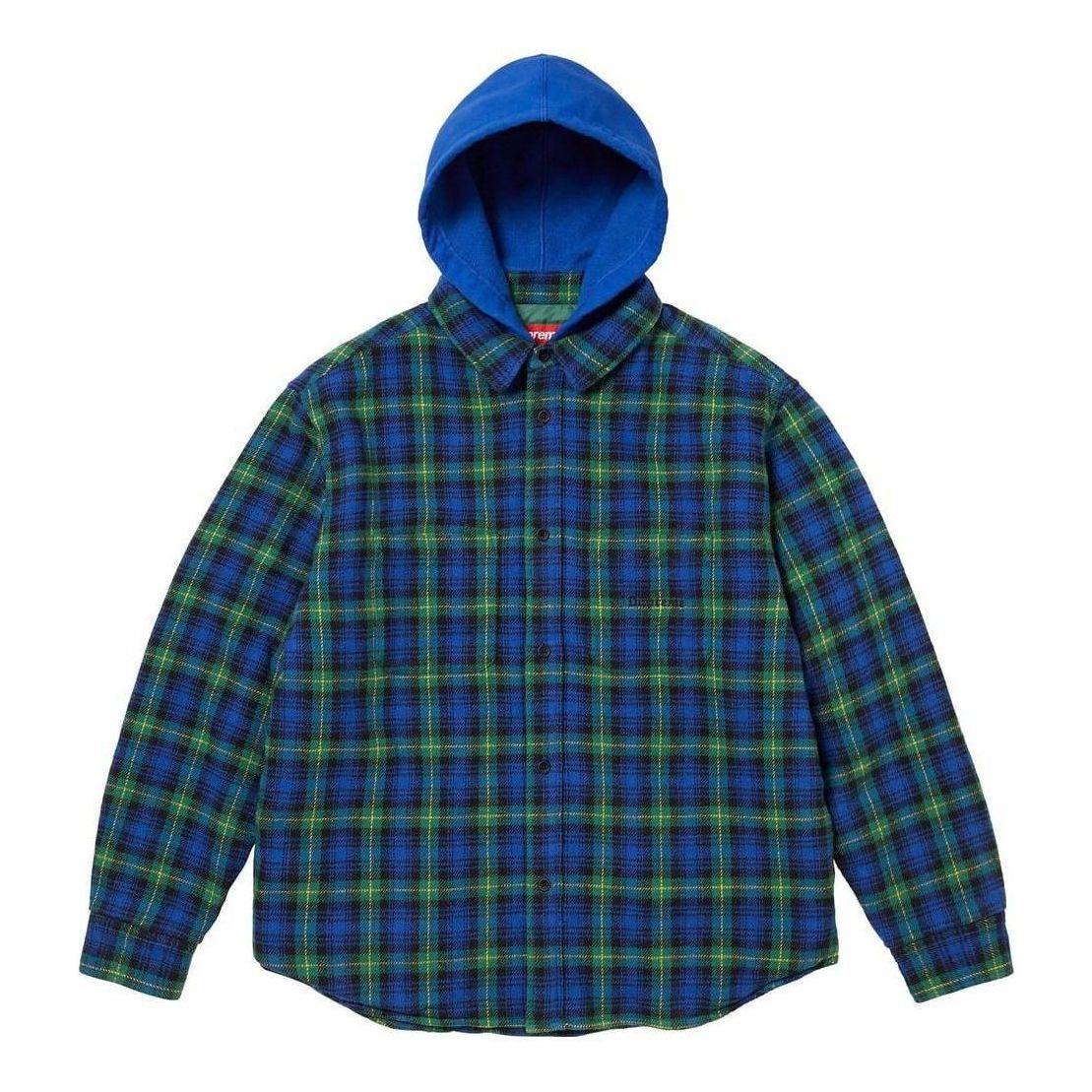 Риза Supreme Flannel Hooded Shirt Синьо | SUP-FW23-232, 0