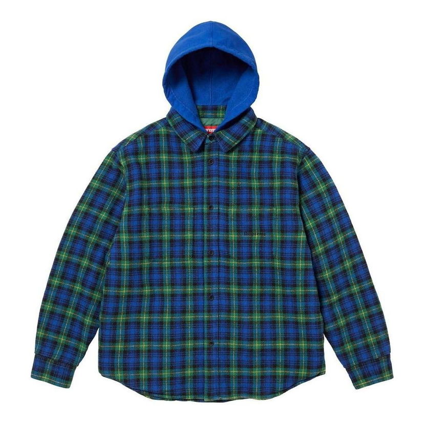 Риза Supreme Flannel Hooded Shirt Синьо | SUP-FW23-232