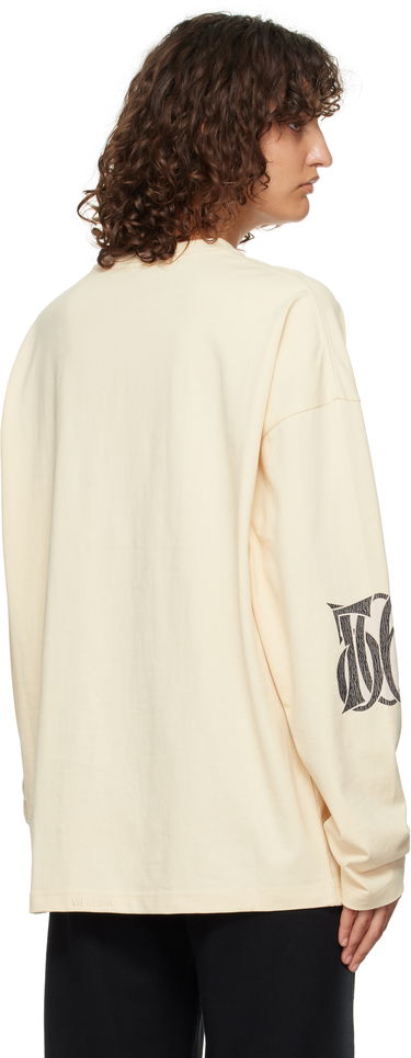 Тениска We11done Letter Logo Print Long-Sleeved T-Shirt Бежово | WD-TT3-24-746-U-BG, 2